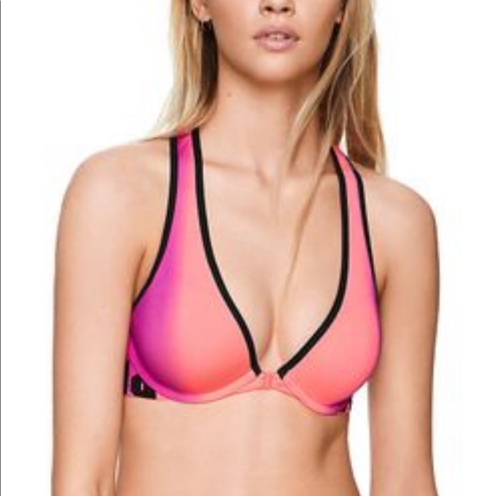 VS PINK Ombré Front-Clasp Racerback Push-up Bra